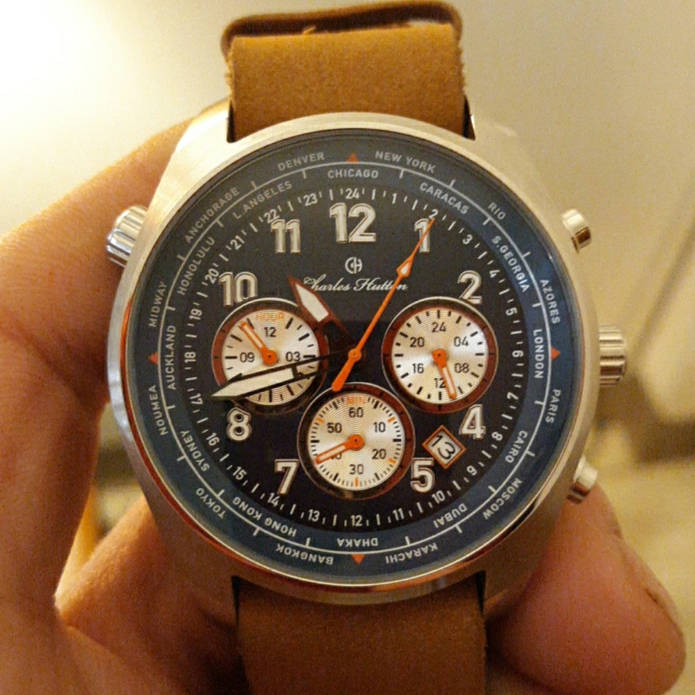 Charles hutton chronograph mens with blue face
